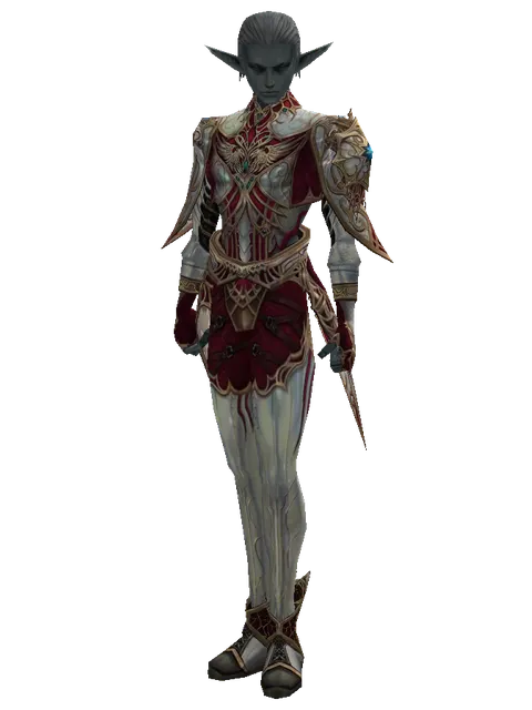 Dynasty Silver Satin [Summoner] (robe) on a male Dark Elf, front view