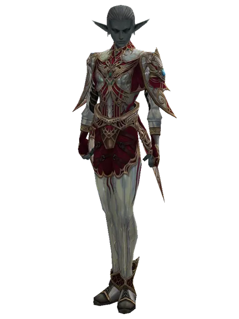 Dynasty Silver Satin [Wizard] (robe) on a male Dark Elf, front view