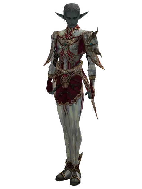 Dynasty Set - Robe on a male Dark Elf, front view