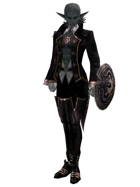 Doom Shield on a male Dark Elf, front view