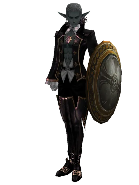 Mia Shield on a male Dark Elf, front view