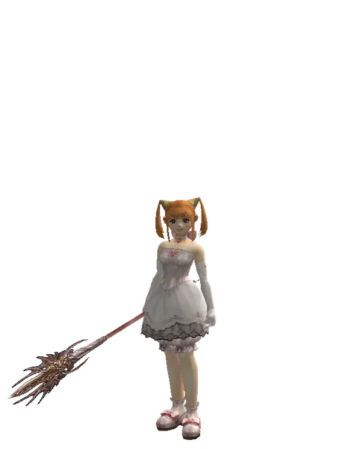 Arcana Mace on a female Dwarf, front view