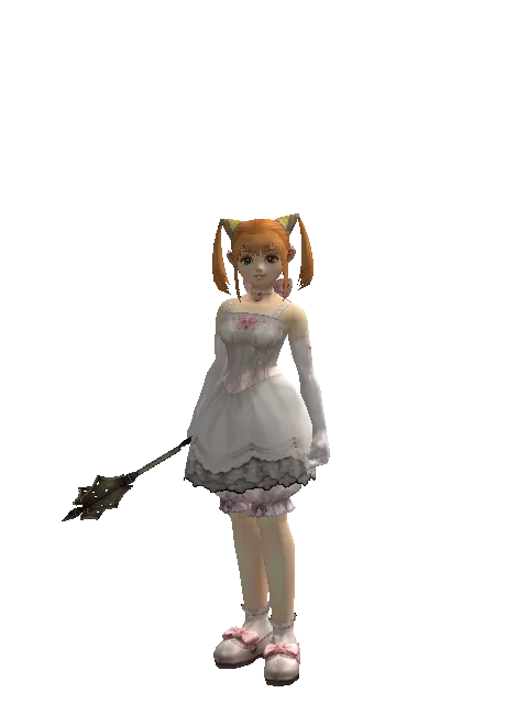Dwarven Mace on a female Dwarf, front view