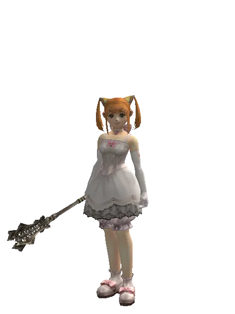Mace of Miracle on a female Dwarf, front view