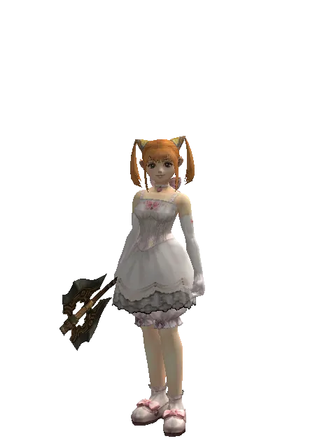 Nirvana Axe on a female Dwarf, front view