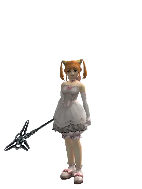 Stick of Eternity on a female Dwarf, front view