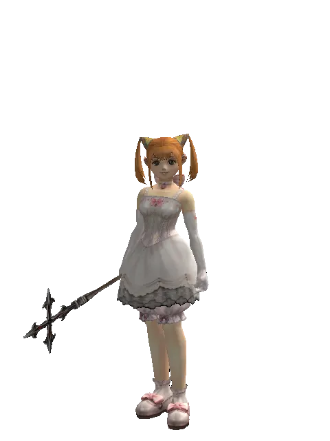 Stick of Faith on a female Dwarf, front view