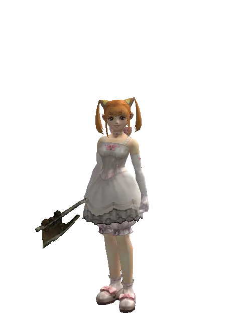 Tomahawk on a female Dwarf, front view