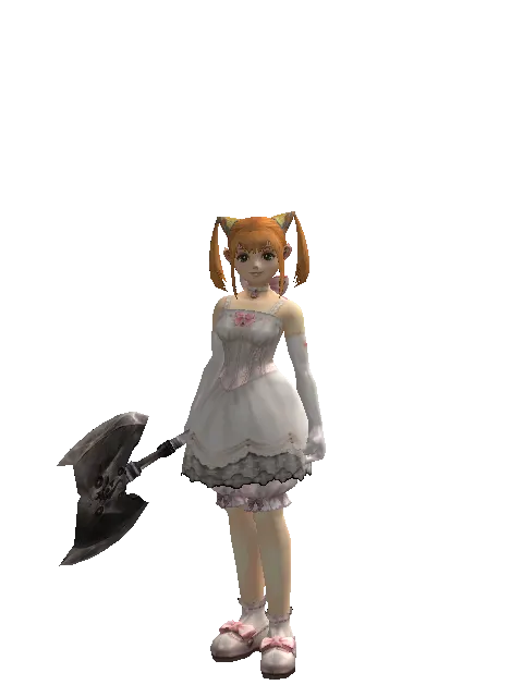 War Axe on a female Dwarf, front view
