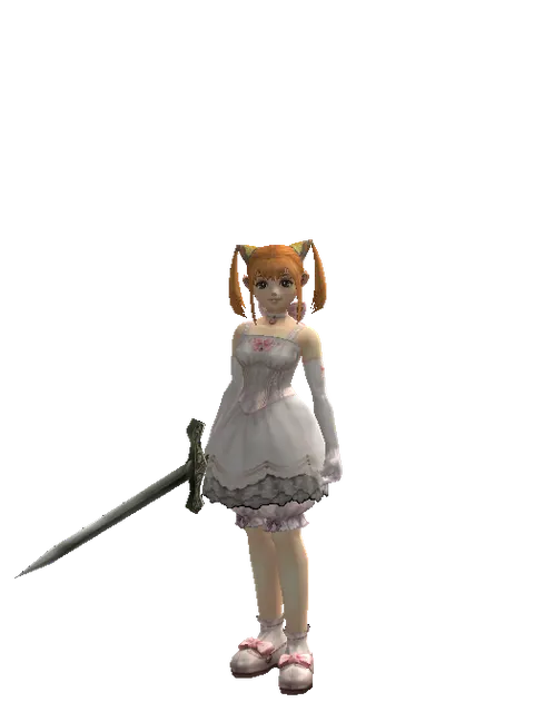 Artisan's Sword on a female Dwarf, front view