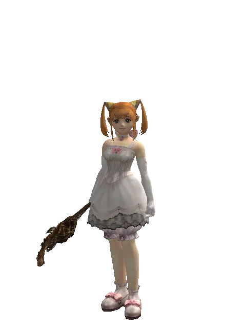 Chrono Cithara on a female Dwarf, front view