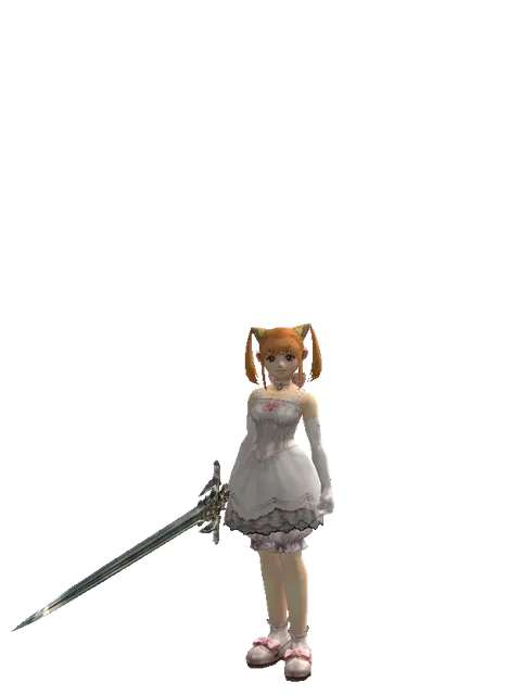 Dynasty Sword on a female Dwarf, front view