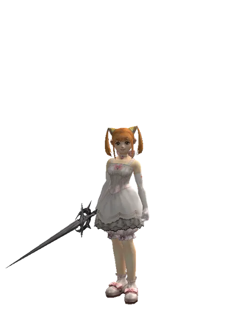 Ecliptic Sword on a female Dwarf, front view
