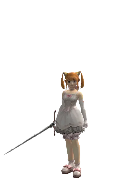 Elemental Sword on a female Dwarf, front view