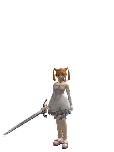 Infinity Blade on a female Dwarf, front view