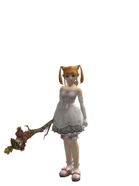 Scarecrow Transformation Stick on a female Dwarf, front view