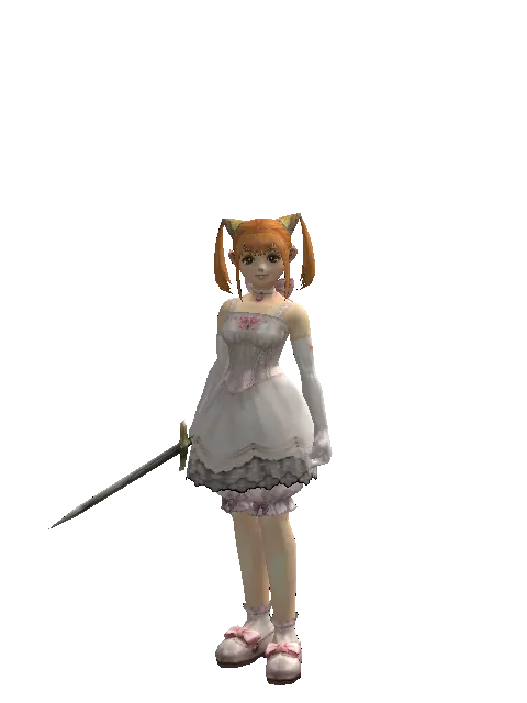 Short Sword on a female Dwarf, front view