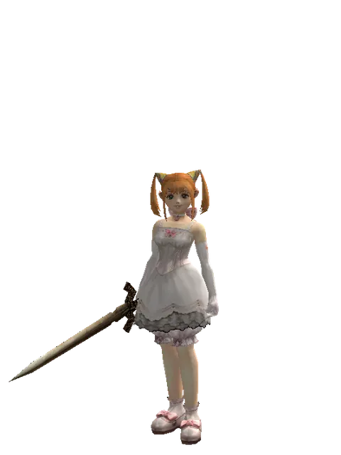 Spinebone Sword on a female Dwarf, front view