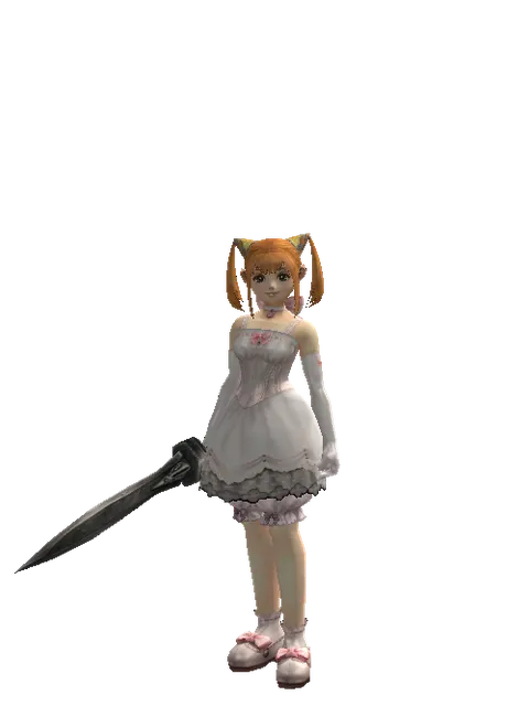 Sword of Binding on a female Dwarf, front view