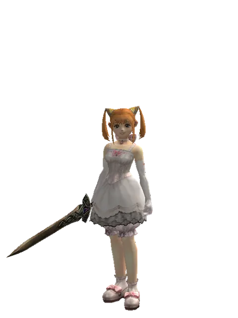 Sword of Magic on a female Dwarf, front view