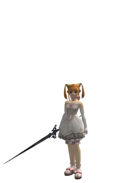 Sword of Miracles on a female Dwarf, front view