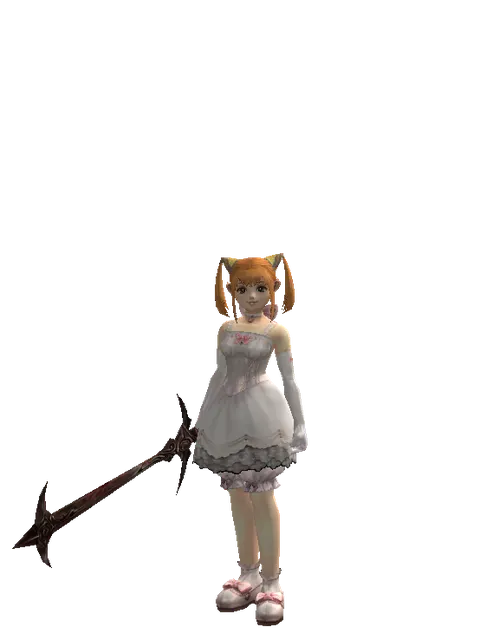 Sword of Nightmare on a female Dwarf, front view