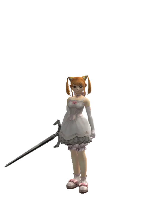 Sword of Revolution on a female Dwarf, front view