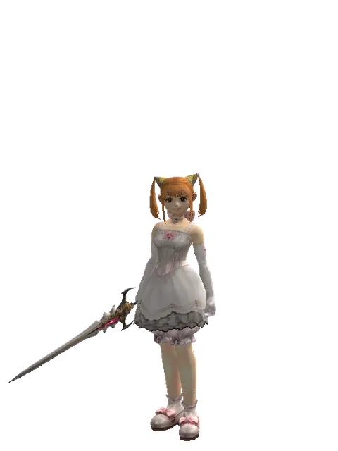 Vesper Mage Sword on a female Dwarf, front view