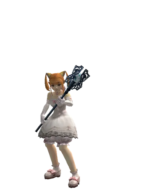 Conjuror's Staff on a female Dwarf, front view