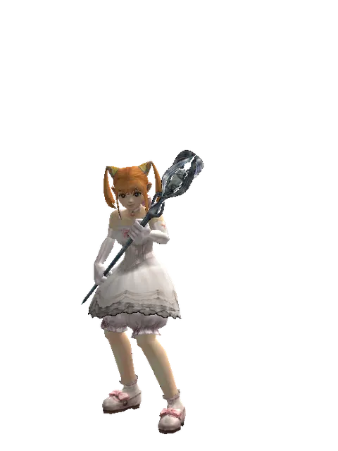 Crystal Staff on a female Dwarf, front view