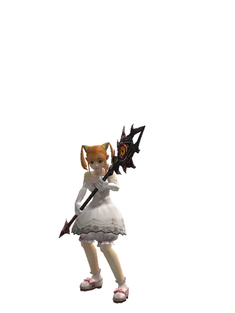 Demon's Staff on a female Dwarf, front view