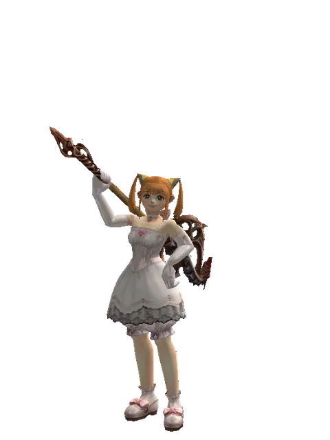 Dragon Hunter Axe on a female Dwarf, front view