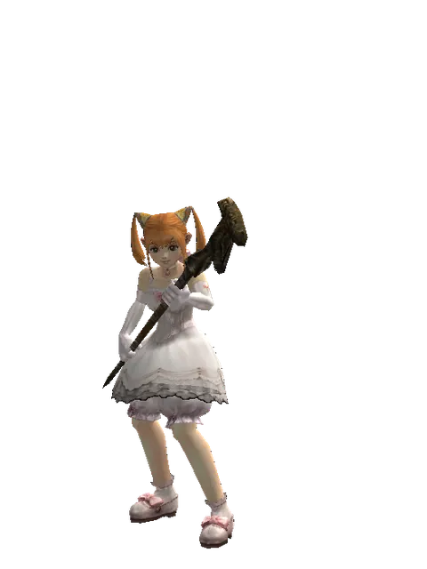 Eldritch Staff on a female Dwarf, front view