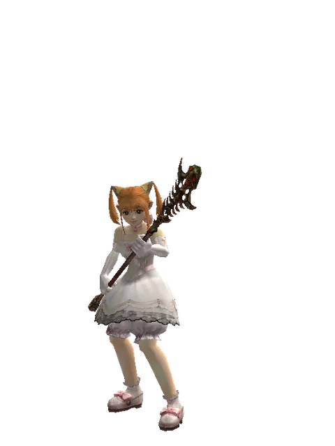 Ghoul's Staff on a female Dwarf, front view
