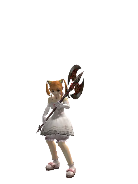 Pa'agrian Axe on a female Dwarf, front view