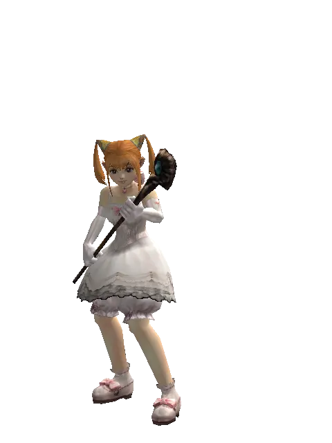 Sprite's Staff on a female Dwarf, front view