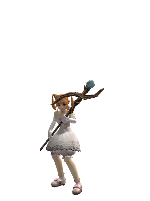 Staff of Mana on a female Dwarf, front view