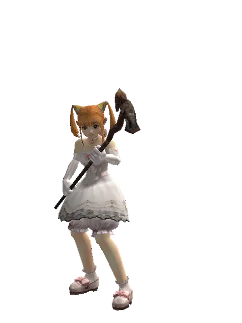 Staff of Sentinel on a female Dwarf, front view