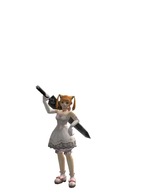 Great Sword on a female Dwarf, front view