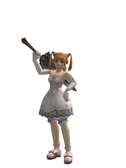 Heavy Sword on a female Dwarf, front view