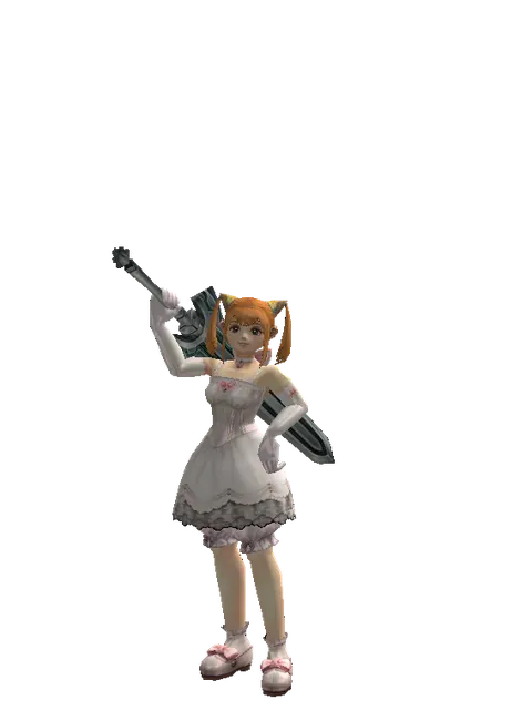 Titan Sword on a female Dwarf, front view