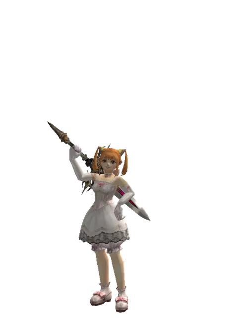 Vesper 2h Sword on a female Dwarf, front view
