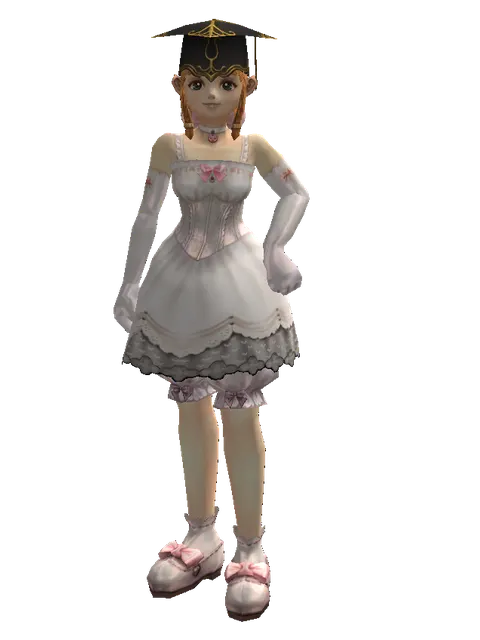 Graduation Hat on a female Dwarf, front view