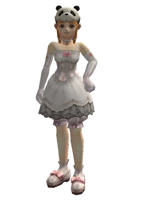 Panda Hat on a female Dwarf, front view