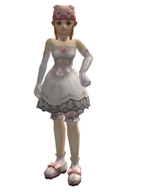 Pig Hat on a female Dwarf, front view