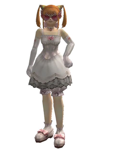 Red Party Mask on a female Dwarf, front view