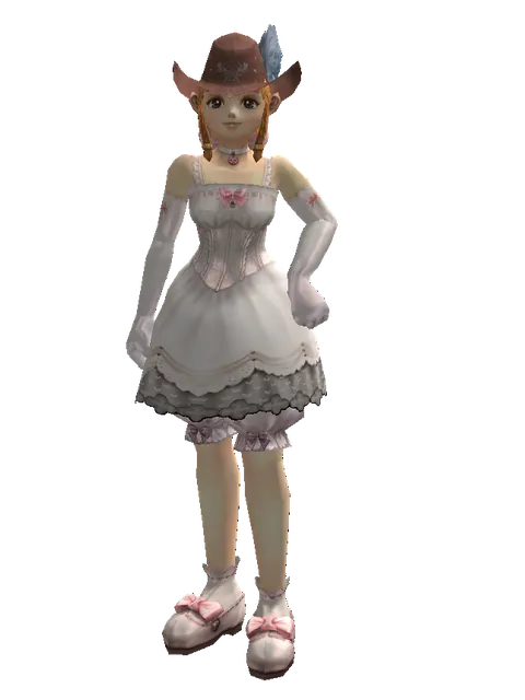 Romantic Chapeau on a female Dwarf, front view
