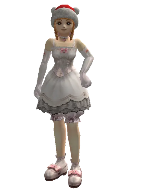 Santa's Hat on a female Dwarf, front view
