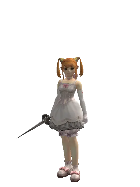 Assassin Knife on a female Dwarf, front view