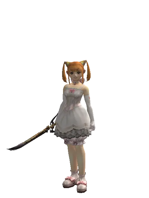 Dark Elven Dagger on a female Dwarf, front view